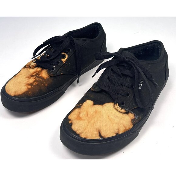 VANS Mens US 10 Custom OOAK Black Bleached Magma SKATE SHOES Sneakers 721461 EUC - Picture 2 of 6